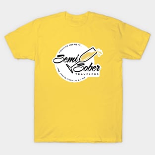 Original Semi-Sober Travelers Champagne design with solid background T-Shirt